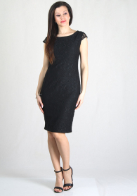 Rochie negră cu dantelă RUMENA