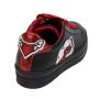 Women's black leather trainers with red satin ties 34180