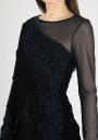 Black elegant dress made of silk  velvet with lace RUMENA