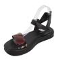 Women's elegant sandals with snakeskin effect in red 20626-1448RED
