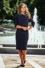 Blue dress with blue lace on shoulders and collar Avangard