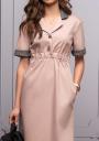 Ladies elegant dress in pale pink color with buttons Avangrard