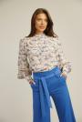 Women's floral blouse with buffoon sleeves 4266-411