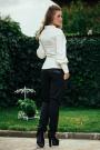 Women's white long sleeves shirt and black trousers Avangard