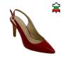 Women's elegant closed toes red heeled sandals 21333