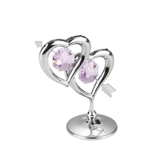 Статуетка със сърца с декорация кристали Swarovski RY023