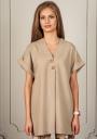 Women's tunic blouse with buttons in beige Avangard