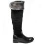 Women's black leather high boots 32472 