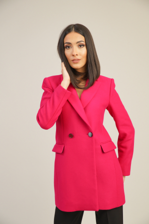 Women's coat straight silhouette color cyclamen 42115-703