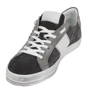 Men's grey suede leather trainers 33704