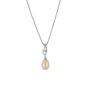 Silver necklace with natural white pearl and zirons CAA062N Swan